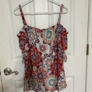 Bobbie Brooks Red and White Ruffled Camisole